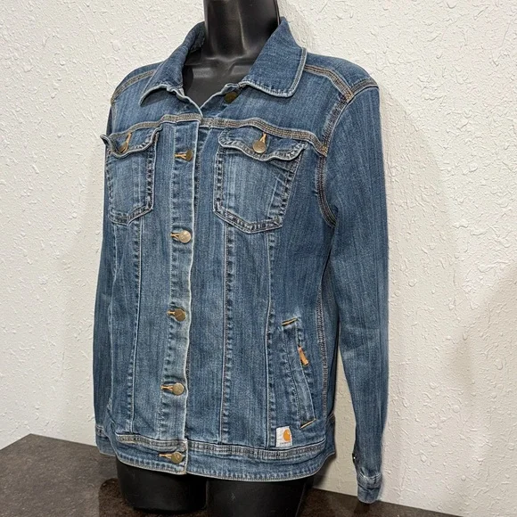 Women's Carhartt Denim Jacket Size Medium - Picture 5 of 8